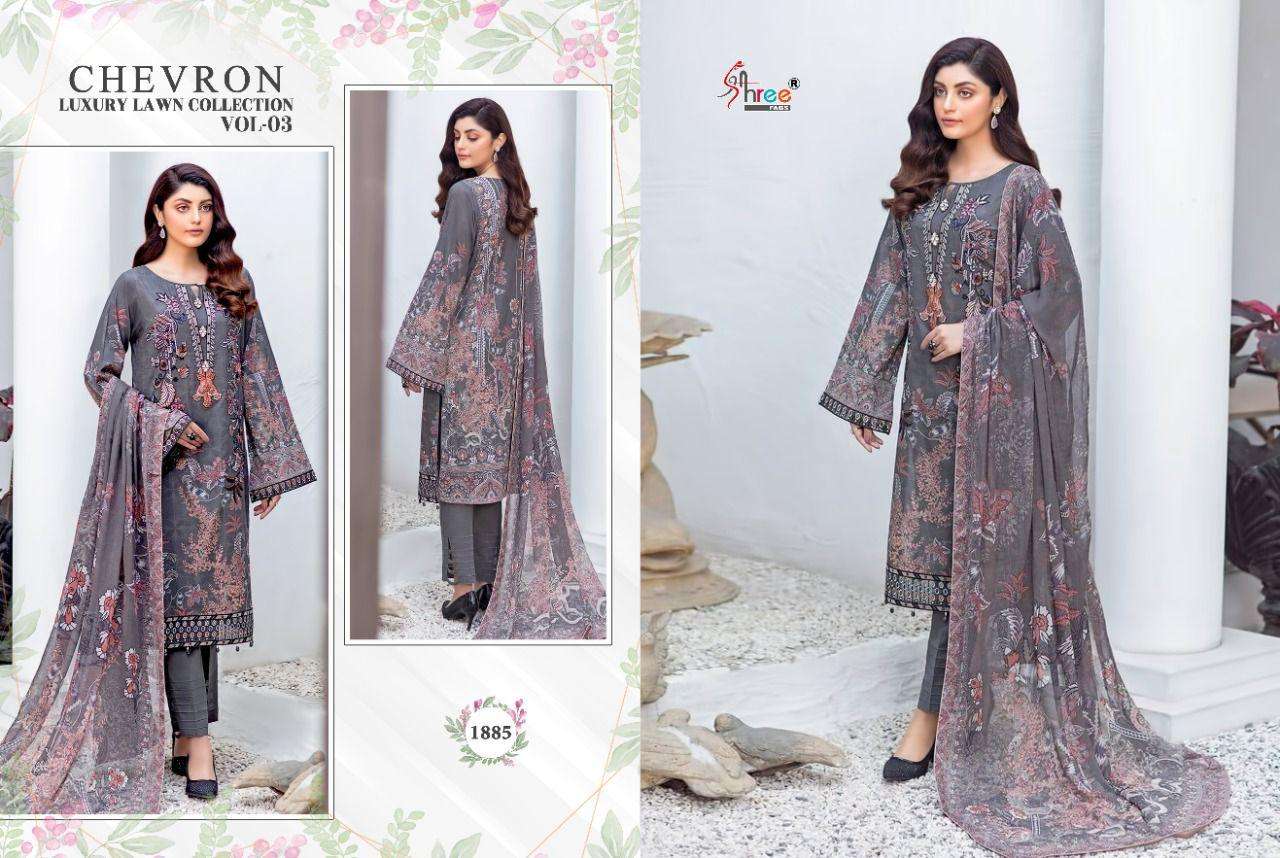 SHREE FABS CHEVRON LUXURY LAWN VOL 3 COTTON PAKISTANI FANCY SUITS