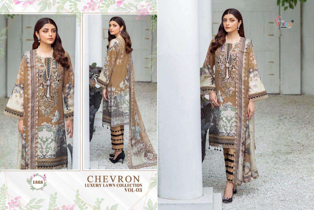 SHREE FABS CHEVRON LUXURY LAWN VOL 3 COTTON PAKISTANI FANCY SUITS
