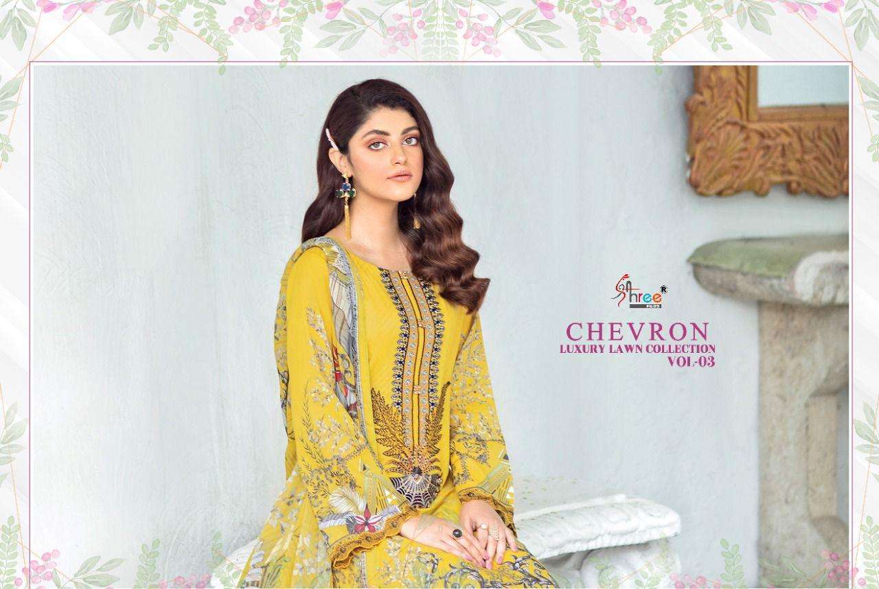 SHREE FABS CHEVRON LUXURY LAWN VOL 3 COTTON PAKISTANI FANCY SUITS