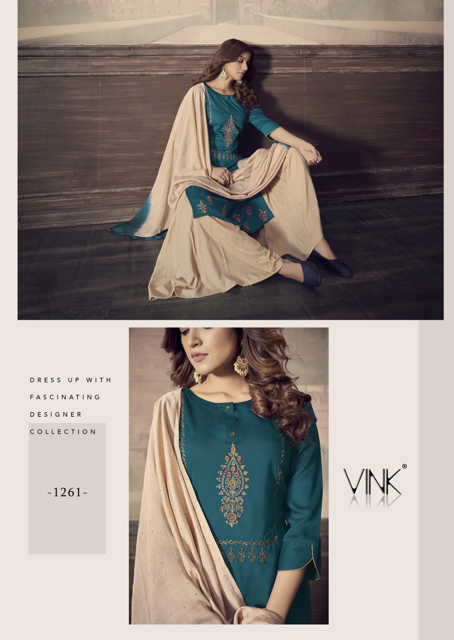 VINK PRESENTS SCRLET SILK CASUAL DESIGNER KURTI WITH MUSLISN SARARA