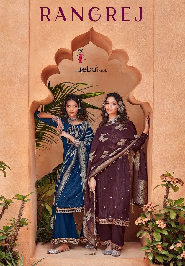 RANGREJ BY EBA LIFESTYLE SILK EMBROIDERY DESIGNER FANCY SUITS