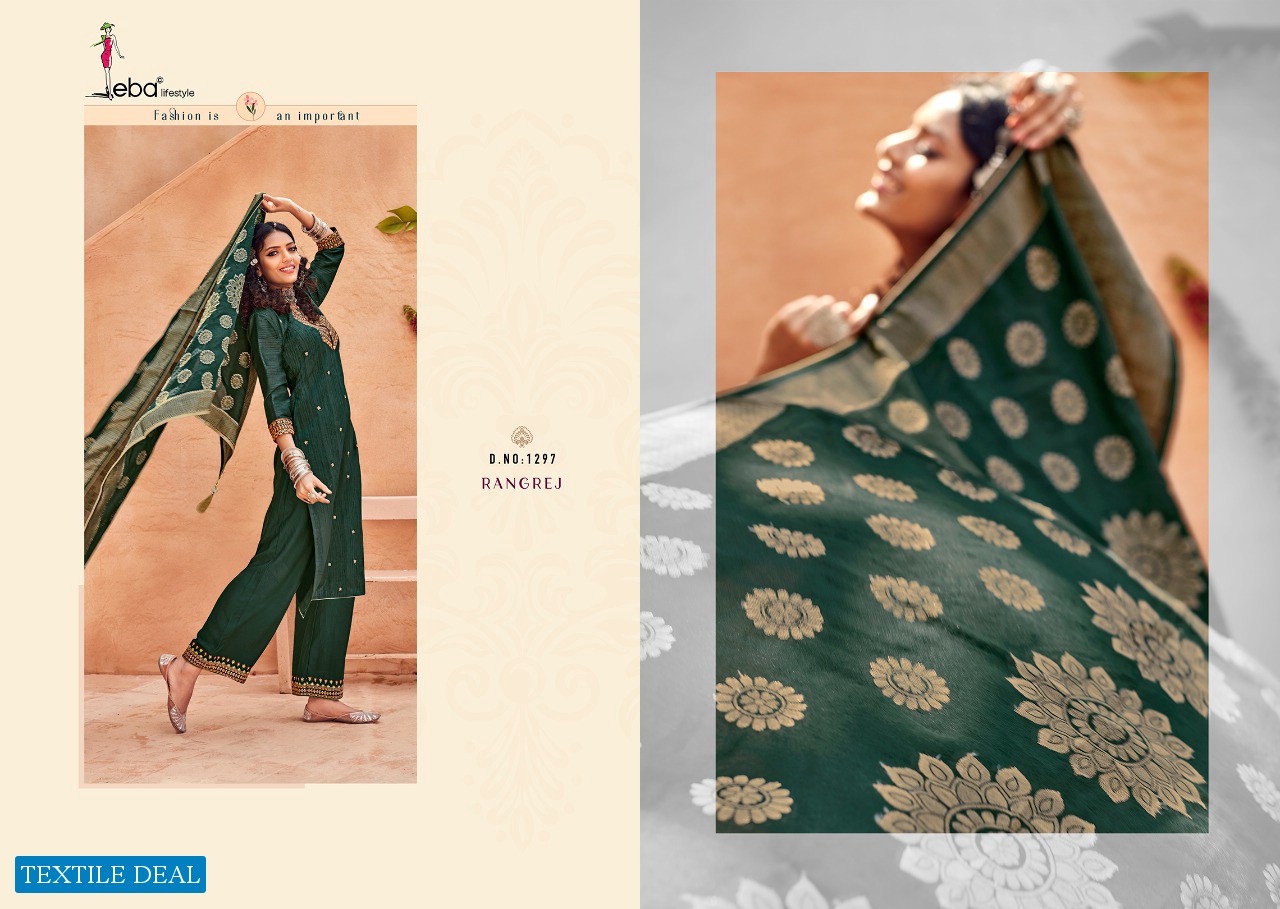 RANGREJ BY EBA LIFESTYLE SILK EMBROIDERY DESIGNER FANCY SUITS