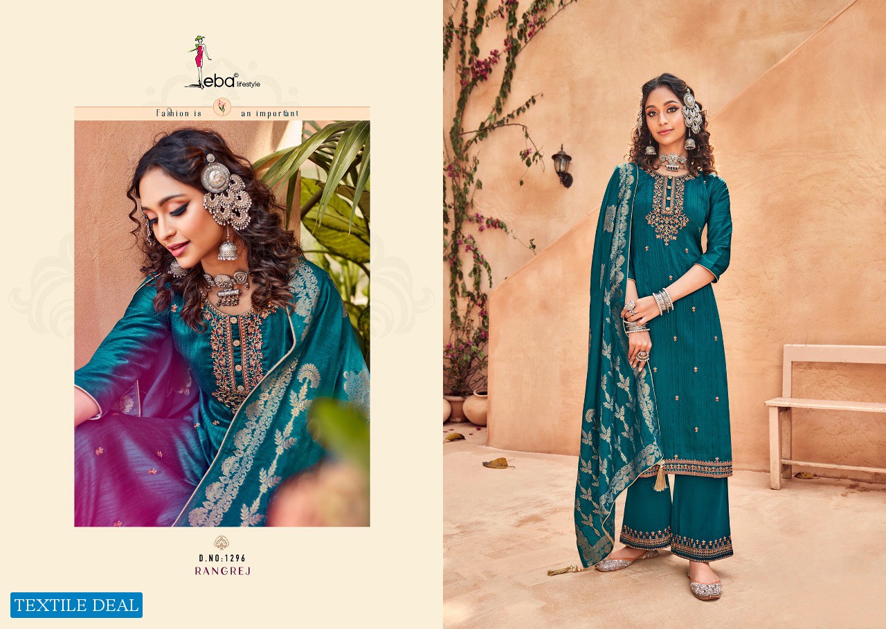 RANGREJ BY EBA LIFESTYLE SILK EMBROIDERY DESIGNER FANCY SUITS