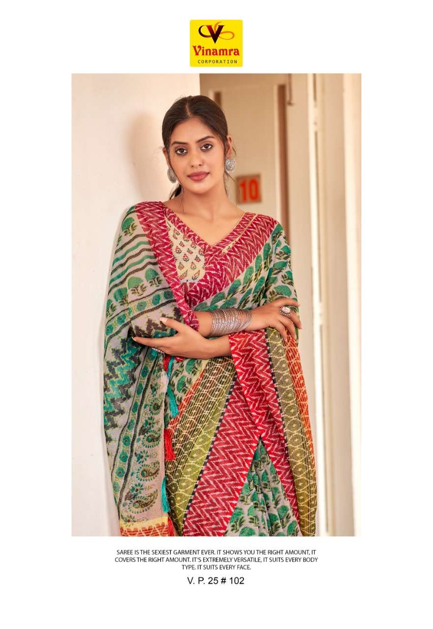 VINAMRA VISCOSE PRINT 25 PATTA SEASON 11 FANCY SARIS EXPORTS