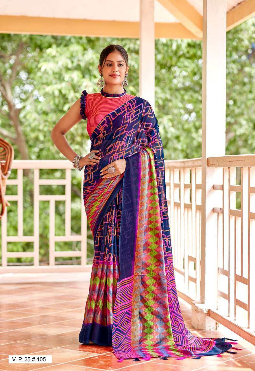 VINAMRA VISCOSE PRINT 25 PATTA SEASON 11 FANCY SARIS EXPORTS