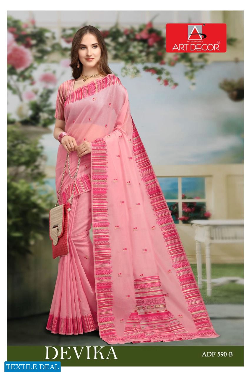 Art Decor Devika Wholesale Handloom Cotton Base Sarees