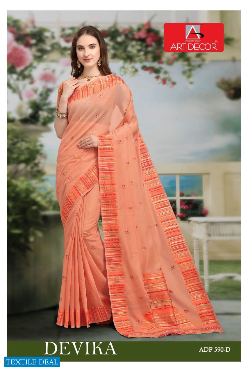 Art Decor Devika Wholesale Handloom Cotton Base Sarees