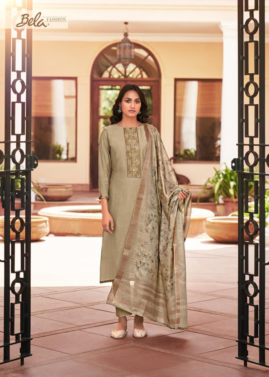 NAHIDA BY BELA VISCOSE MUSLIN ETHNIC PARTY WEAR SUITS