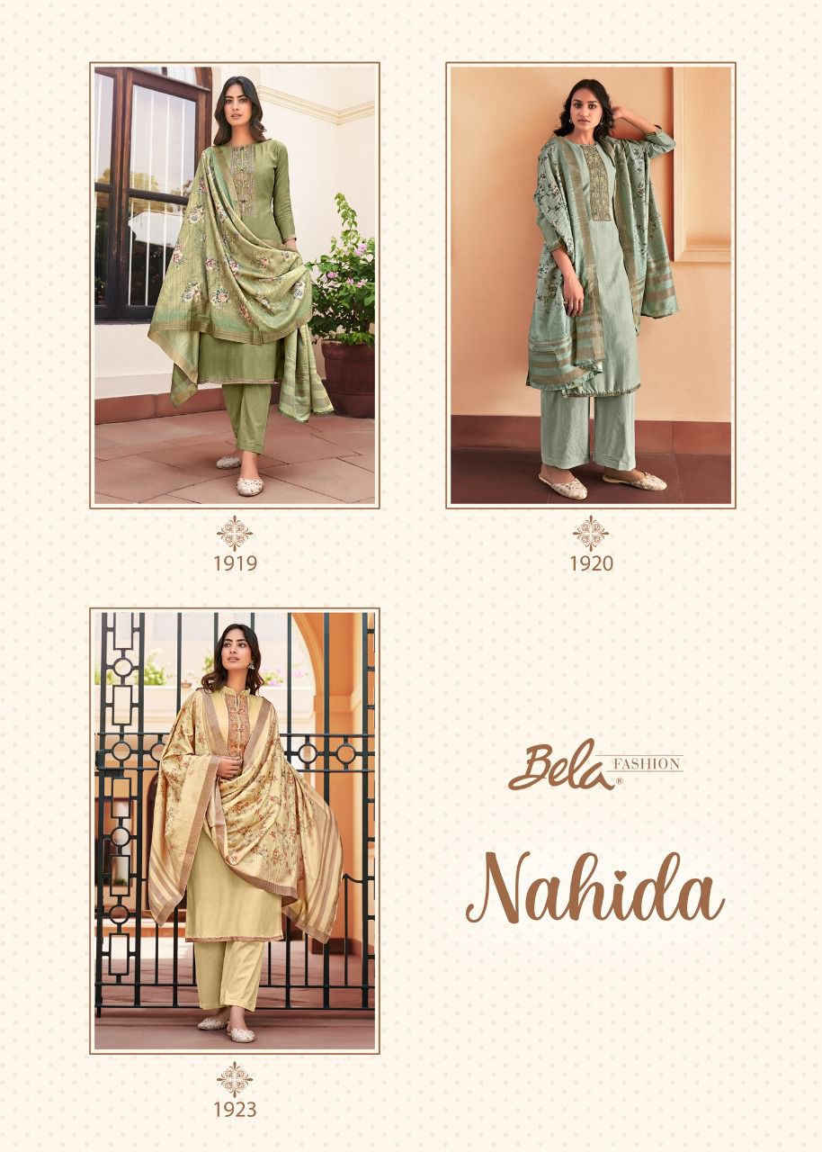 NAHIDA BY BELA VISCOSE MUSLIN ETHNIC PARTY WEAR SUITS