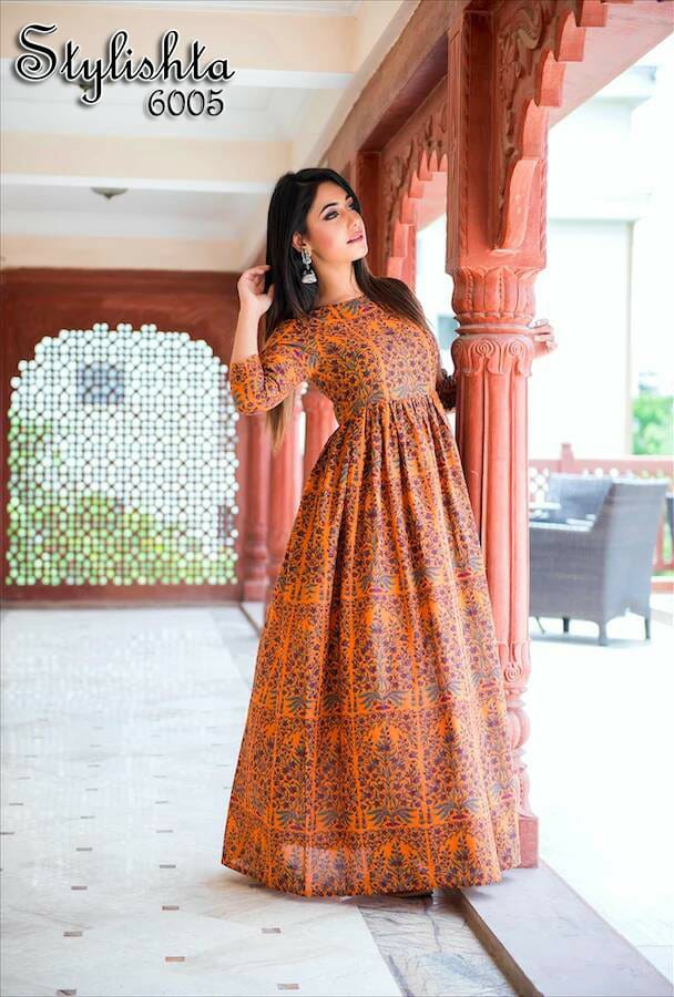 STYLISHTA VOL 04 MASLIN PRINTED DESIGNER  STYLISH  GOWN COLLECTION