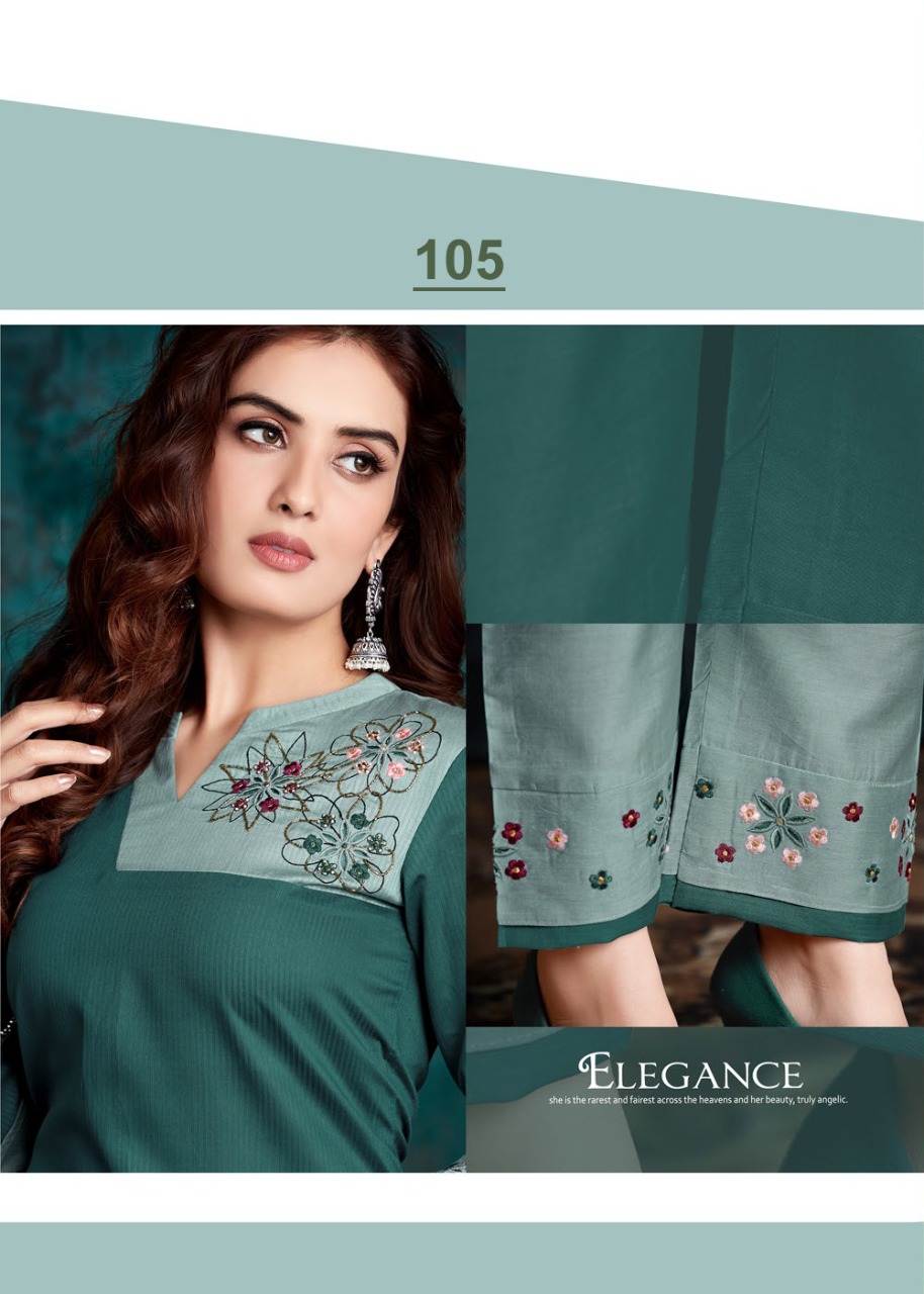 SHERON VISCOSE MUSLIN DESIGNER SYLISH KURTI WITH PANTS  COLLECTION