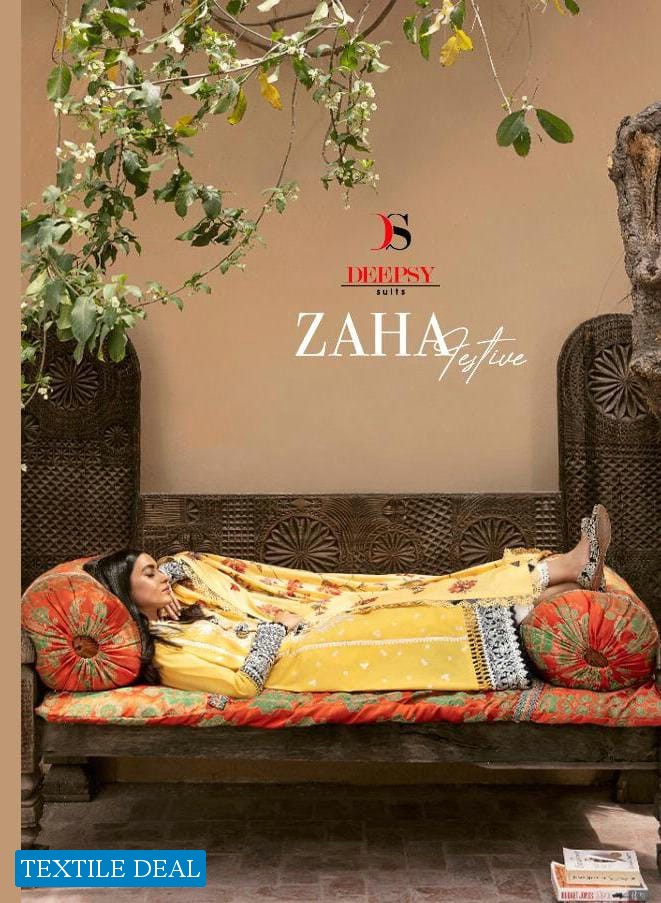 DEEPSY ZAHA FESTIVE COTTON EMBROIDERY DESIGNER SUITS