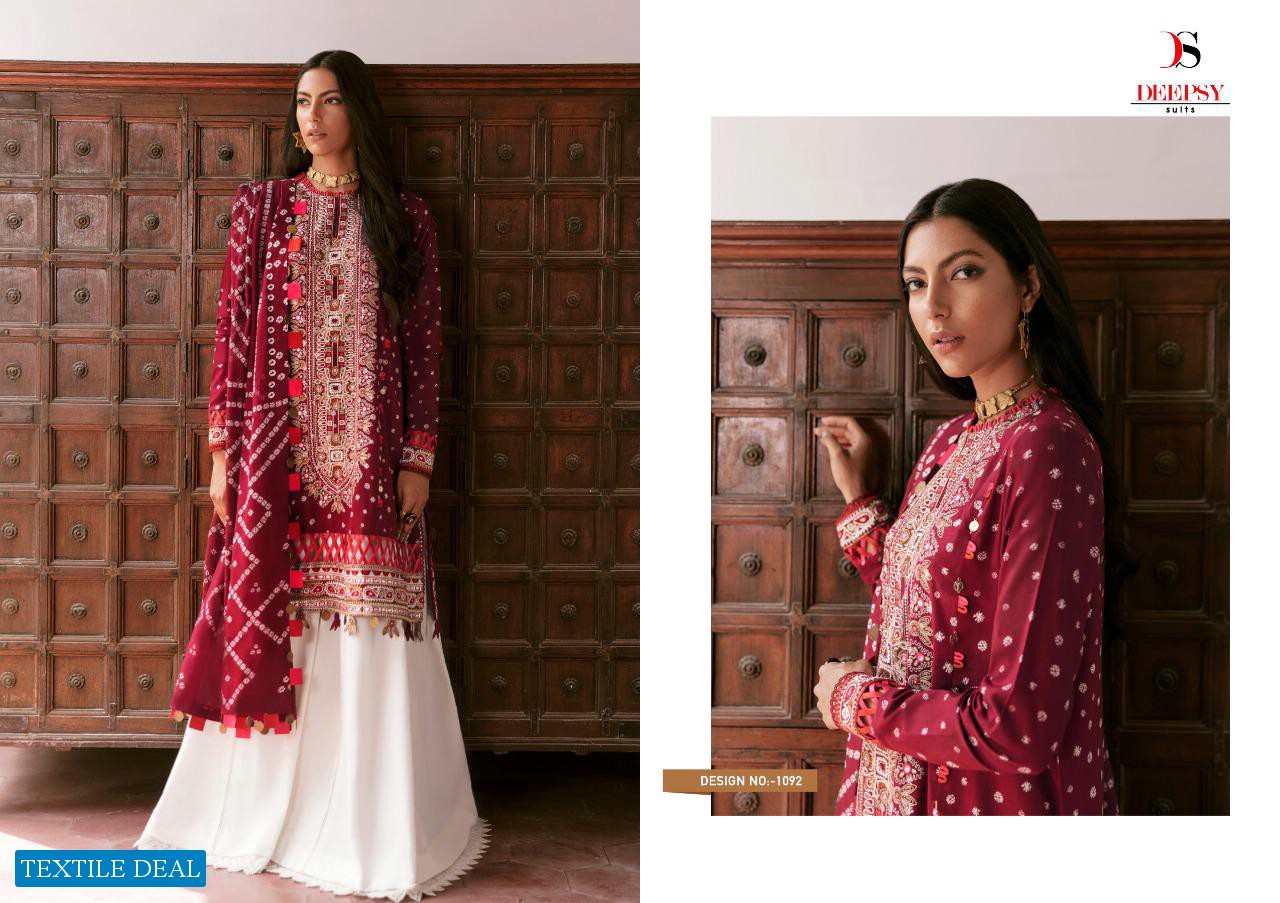 DEEPSY ZAHA FESTIVE COTTON EMBROIDERY DESIGNER SUITS