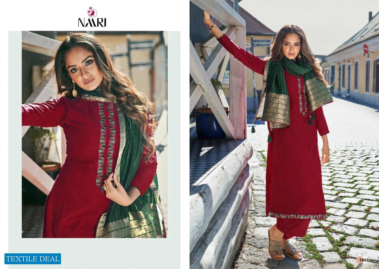 NAARI PRESENT VEDA CHINON SILK WORK DRESSES SUPPLIER