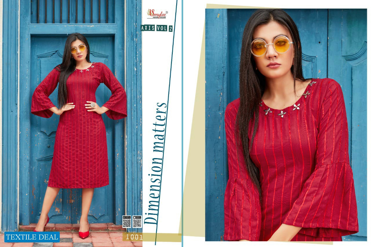 AXIS VOL 2 BY SMYLEE BOMBAY VELVET FANCY CASUAL WEAR KURTI