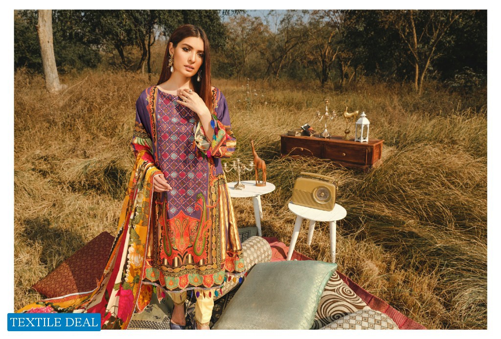 Aghaz By Nur Embroidered Lawn Suits With Digital Printed Lawn Dupatta Pakistani Dress