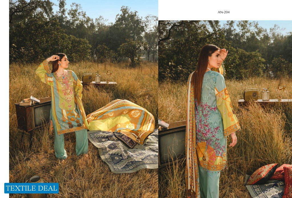 Aghaz By Nur Embroidered Lawn Suits With Digital Printed Lawn Dupatta Pakistani Dress