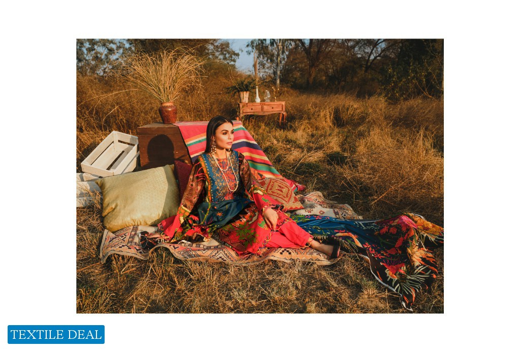 Aghaz By Nur Embroidered Lawn Suits With Digital Printed Lawn Dupatta Pakistani Dress