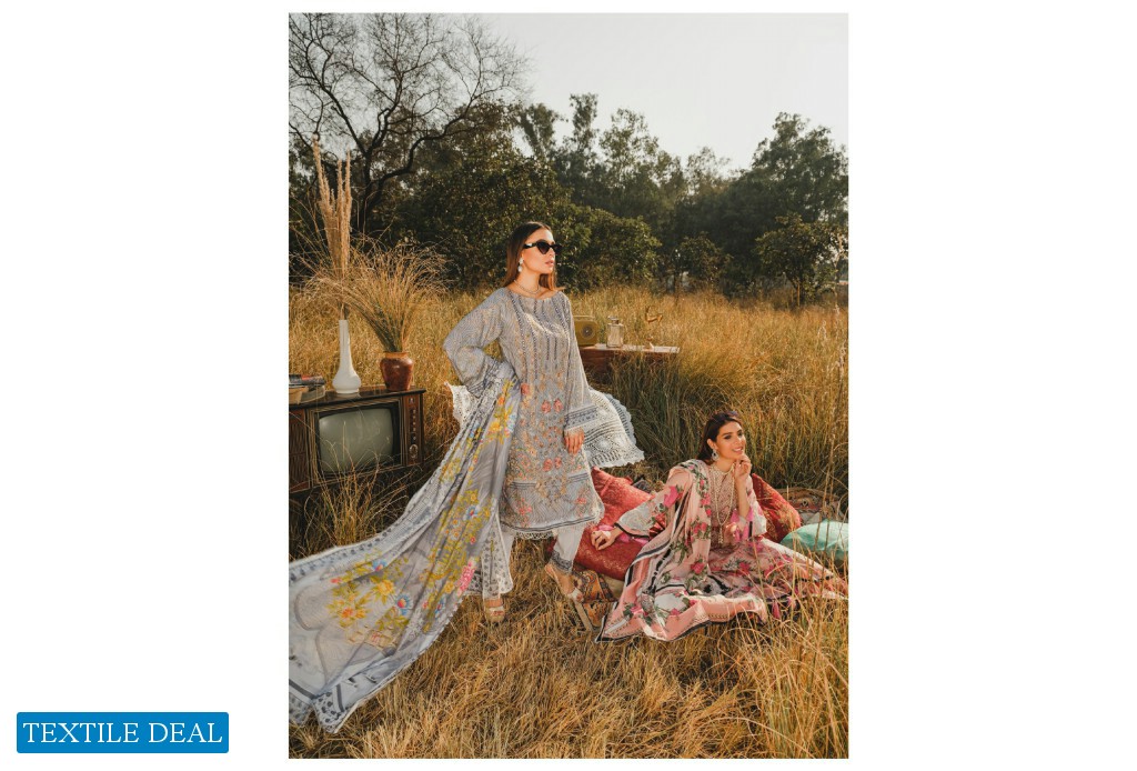 Aghaz By Nur Embroidered Lawn Suits With Digital Printed Lawn Dupatta Pakistani Dress