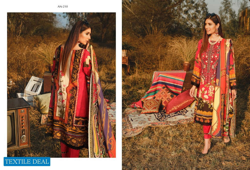 Aghaz By Nur Embroidered Lawn Suits With Digital Printed Lawn Dupatta Pakistani Dress