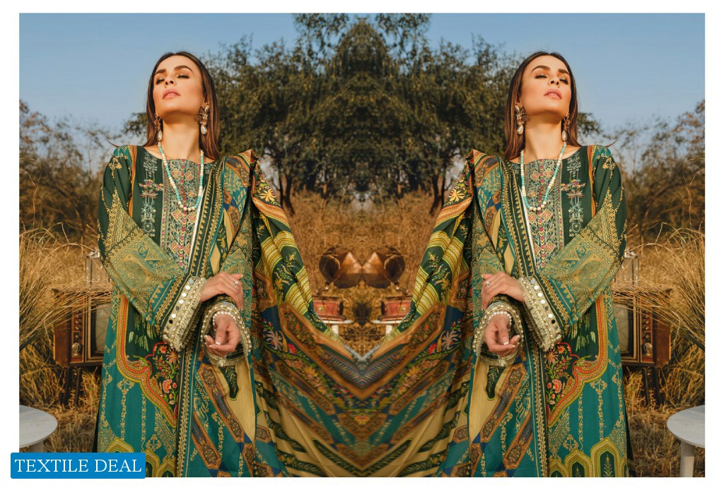 Aghaz By Nur Embroidered Lawn Suits With Digital Printed Lawn Dupatta Pakistani Dress