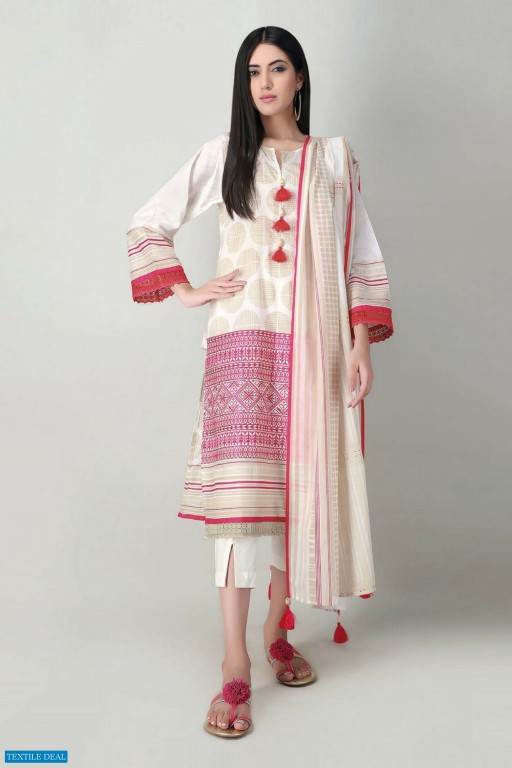 KHAADI My Symphony 2pc Embroidered Lawn Shirts with Printed Lawn Dupatta.