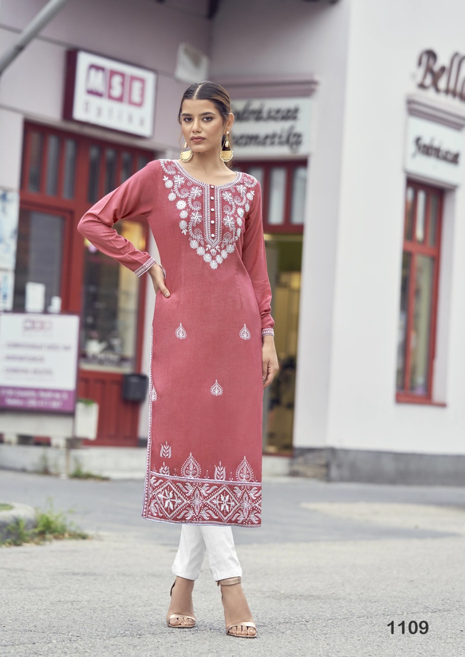 VAMIKA NX ROOH VOL 2 REYON VISCOS DESIGNER STYLISH KURTI WITH PANTS