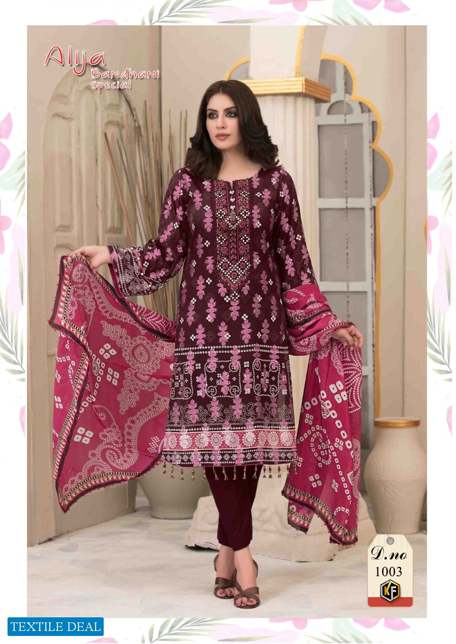 Keval Fab Alija B Bandhani Special Wholesale Cotton Dress Material