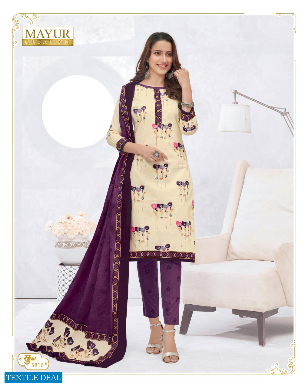 mayur khushi vol-58 Wholesale cotton printed Dress material