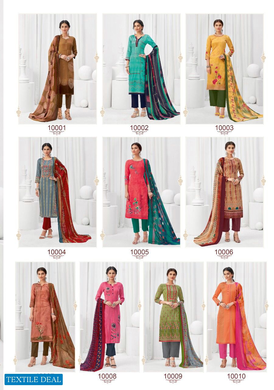 Suryajyoti Zaira Vol-10 Wholesale Cotton With Chiffon Dupatta Dress