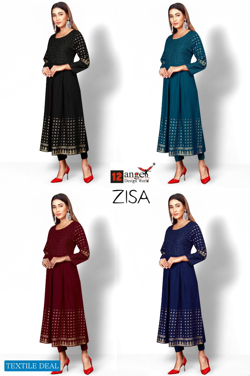 12 Angel Zisa Wholesale Long Kurtis Catalogs