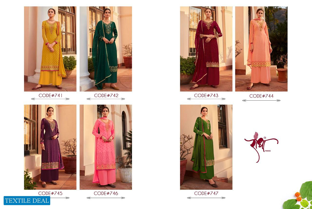 Radha Trendz Classic Brasso Embroidered Salwar Kameez