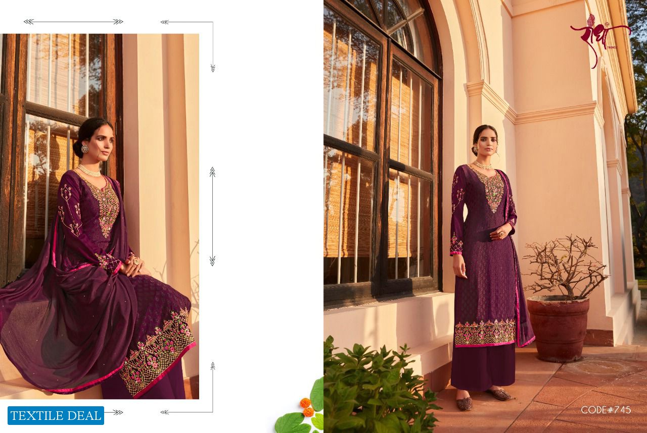 Radha Trendz Classic Brasso Embroidered Salwar Kameez