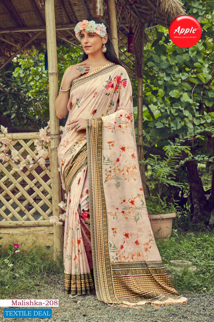 Apple Malishka Vol-2 Wholesale Muslin Silk Saree Catalog