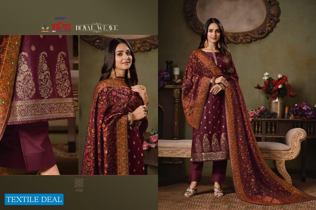 VIPUL LAUNCH ROYAL WEAVE SILK JACQUARD TRADITIONAL WEAR FANCY SUITS