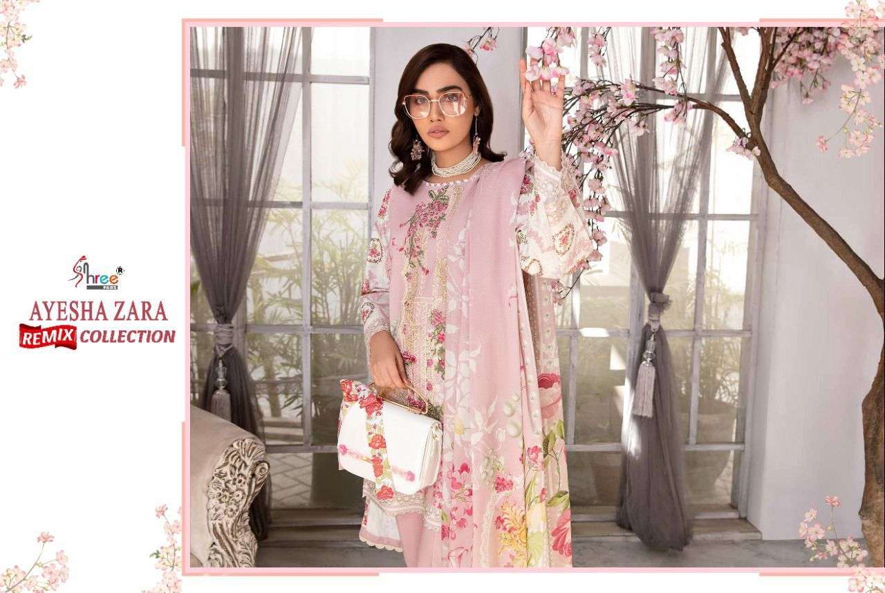 AYESHA ZARA REMIX BY SHREE FABS COTTON PAKISTANI WORK DRESS MATERIALS