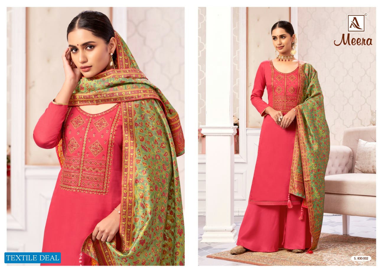 Alok Meera Wholesale Pure Zam Cotton Dress Material Catalog