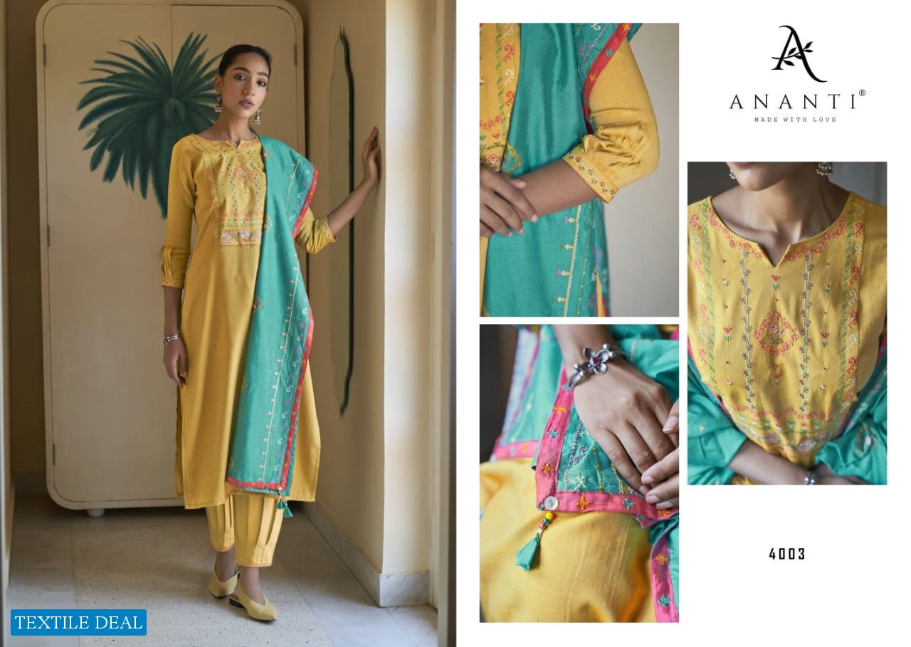 ANANTI AASHARO DESIGNER ELEGANT LOOK 3 PIECE READYMADE TOP BOTTOM WITH DUPATTA SET