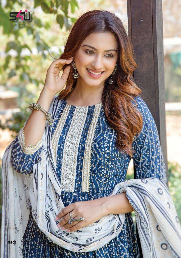 S4U GULABO VOL 2 COTTON RAYON READYMADE PARTY WEAR FANCY SUITS WHOLESALER