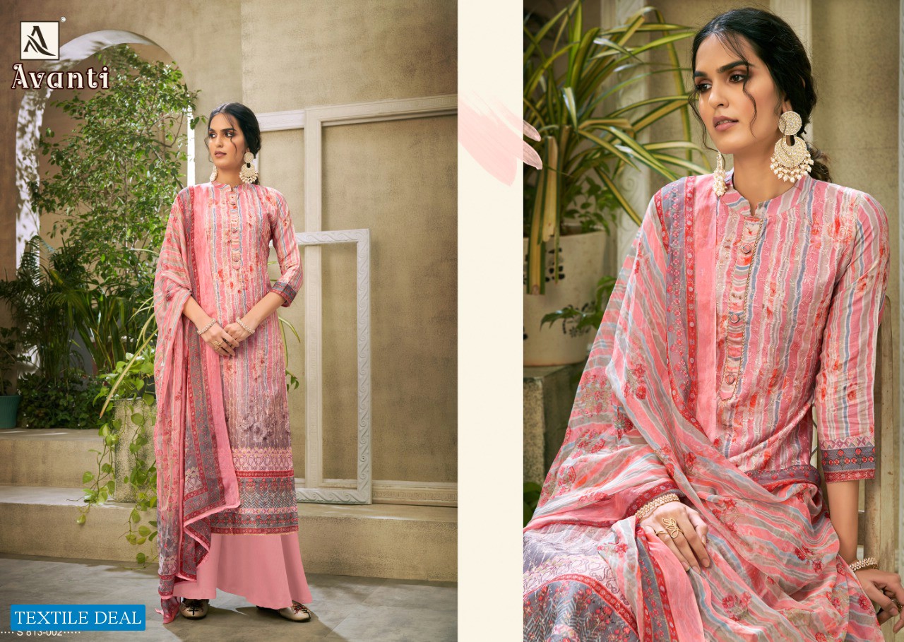 Alok Avanti Wholesale Pure Zam Embroidery Dress Material
