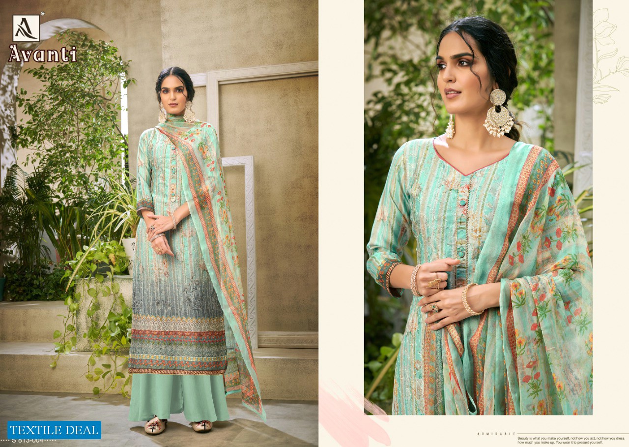 Alok Avanti Wholesale Pure Zam Embroidery Dress Material