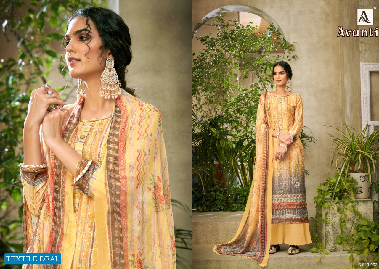 Alok Avanti Wholesale Pure Zam Embroidery Dress Material