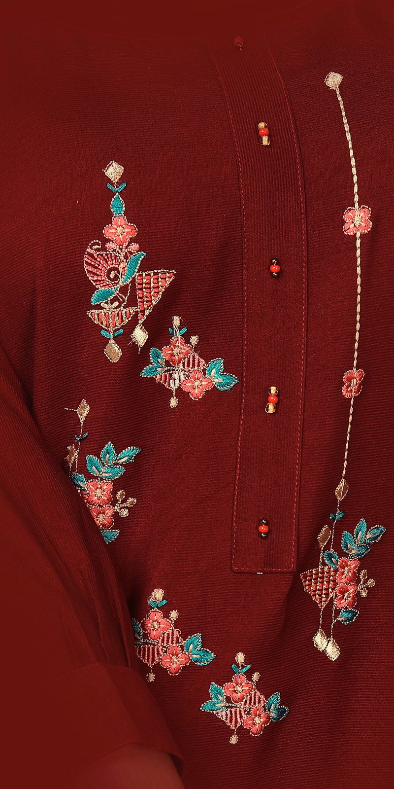 Fallahi Hand-Embroidered Linen Shirt | Deerah