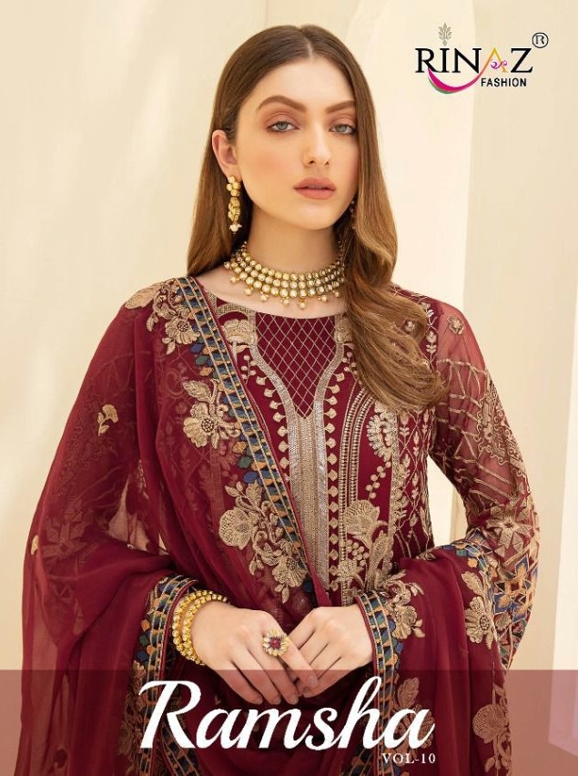 RAMSHA VOL 10 BY RINAZ GEORGETTE EMBROIDERY PAKISTANI SUITS