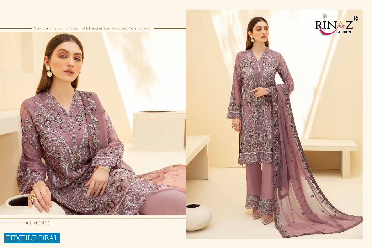 RAMSHA VOL 10 BY RINAZ GEORGETTE EMBROIDERY PAKISTANI SUITS