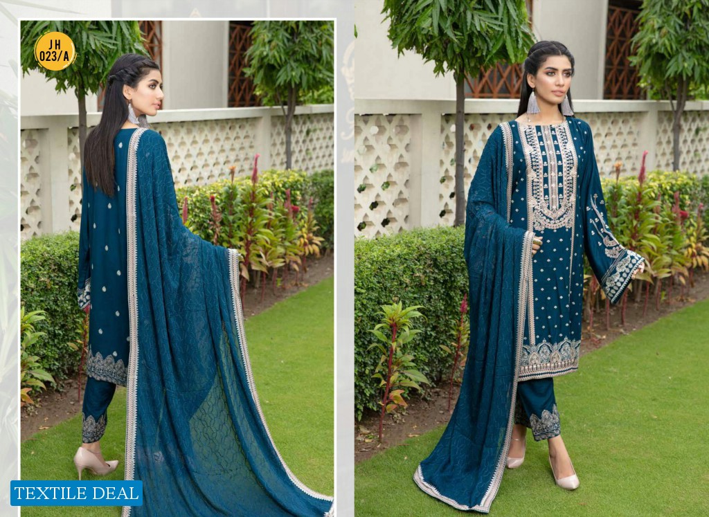 Johra Chaman Wholesale Slub Linen Embroidered Pakistani Salwar Kameez