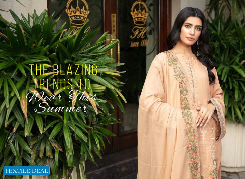 Johra Chaman Wholesale Slub Linen Embroidered Pakistani Salwar Kameez