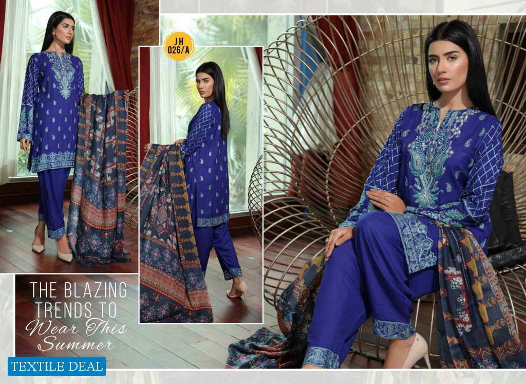 Johra Chaman Wholesale Slub Linen Embroidered Pakistani Salwar Kameez