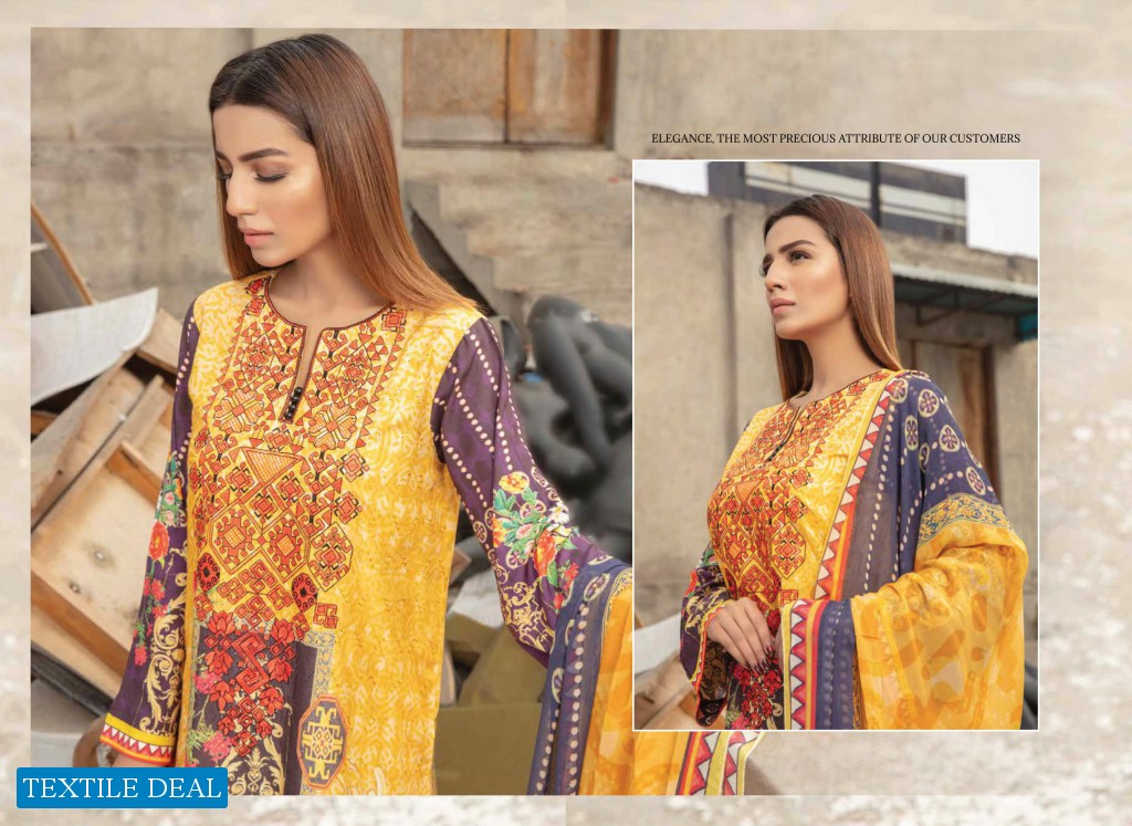 Johra Parkha Linen Digital Bember Chiffon Dupatta Pakistani Salwar Kameez