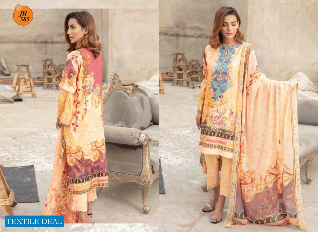 Johra Parkha Linen Digital Bember Chiffon Dupatta Pakistani Salwar Kameez